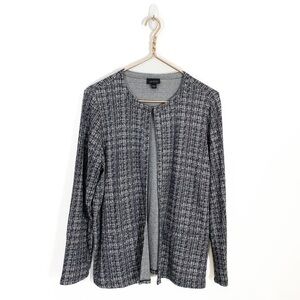 J. Jill Wearever Collection Medium Slinky Travel Knit‎ Cardigan Top Tweed Look